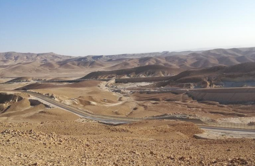 View of the Egyptian border from Highway 10 (credit: Courtesy)