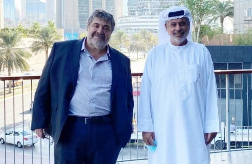  OURCROWD CEO Jon Medved and Dr. Sabal al-Binali in Dubai, profiled in the ‘Khaleej Times,’ November 22, 2020.  (credit: OURCROWD)