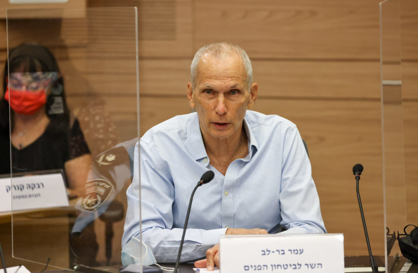  Public Security Minister Omer Bar Lev attends the first Public Security Knesset Committee on September 13, 2021 (photo credit: NOAM MOSKOVITZ/KNESSET)