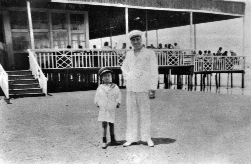  Levana Zamir's father Victor and her oldest sibling David, at the summer resoirt in Ras el-bar, Egypt in 1936. (credit: Courtesy)
