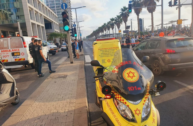  Scene where Jaffa resident threatened passersby in Tel Aviv with firearm (photo credit: MAGEN DAVID ADOM)