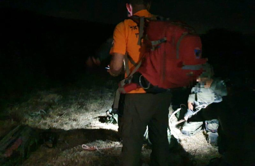   Rescue efforts to rescue soldier from pit, September 22, 2021 (credit: Etzion-Yehuda Rescue Unit)