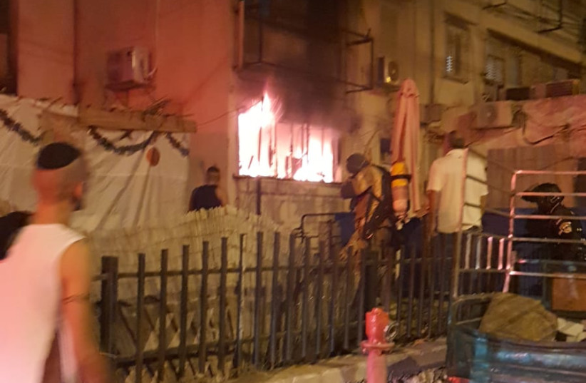  The fire in the residential building in Petah Tikva. (photo credit: Fire and Rescue Service Petah Tikva)