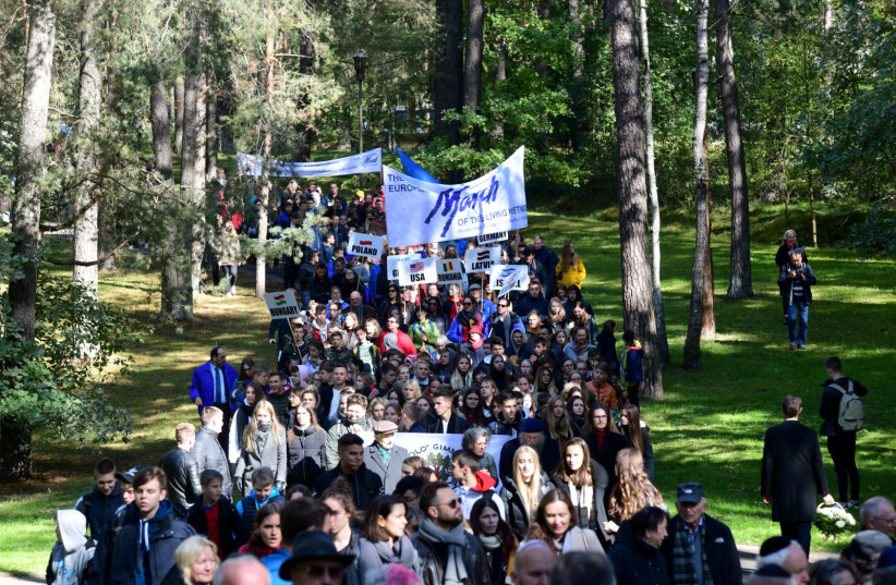 March in memory of Holocaust in Lithuania, September 2021 (photo credit: YOSSI ZELIGER)
