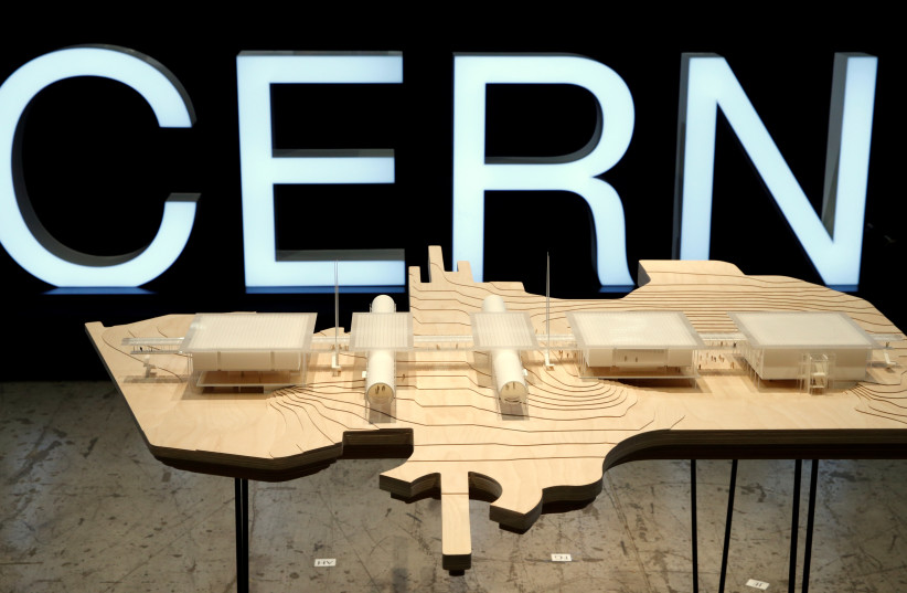  A mock up of the Science Gateway, a new facility dedicated to scientific education and outreach, by architet Renzo Piano is pictured during the presentation at the CERN in Meyrin near Geneva, Switzerland. (credit: DENIS BALIBOUSE/REUTERS)