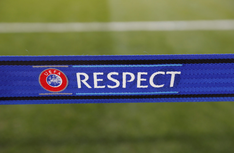The UEFA Respect banner.  (photo credit: REUTERS/REGIS DUVIGNAU)