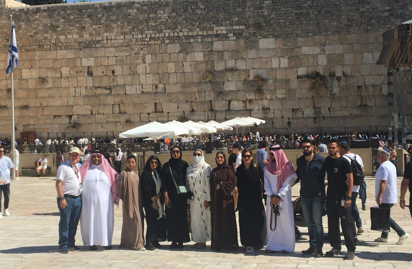 Bahraini activists on a tour of Israel.  (photo credit: MICHAEL STARR)