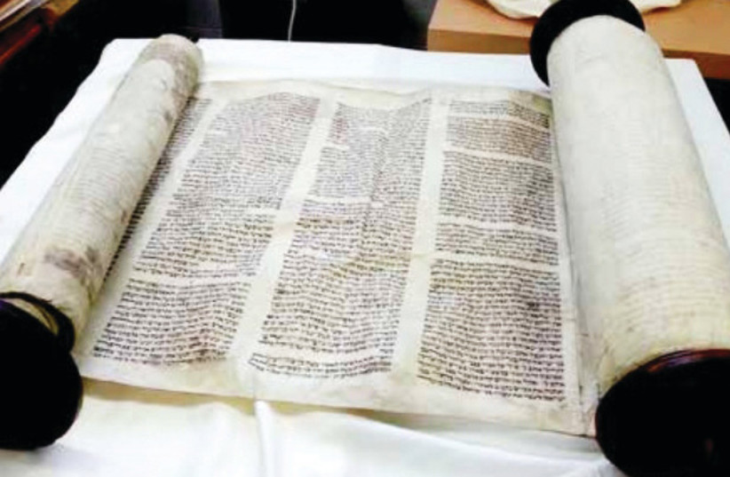 THE WIESLOCH Torah scroll.  (photo credit: SHEM OLAM INSTITUTE)
