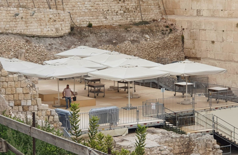 The egalitarian section of the Western Wall last week with new wooden floorboards. (photo credit: LIBA CENTER)