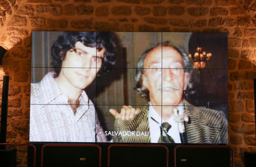  GELLER IS SEEN with his artistic mentor, Salvador Dali, in a video montage about his life. (credit: MARC ISRAEL SELLEM/THE JERUSALEM POST)