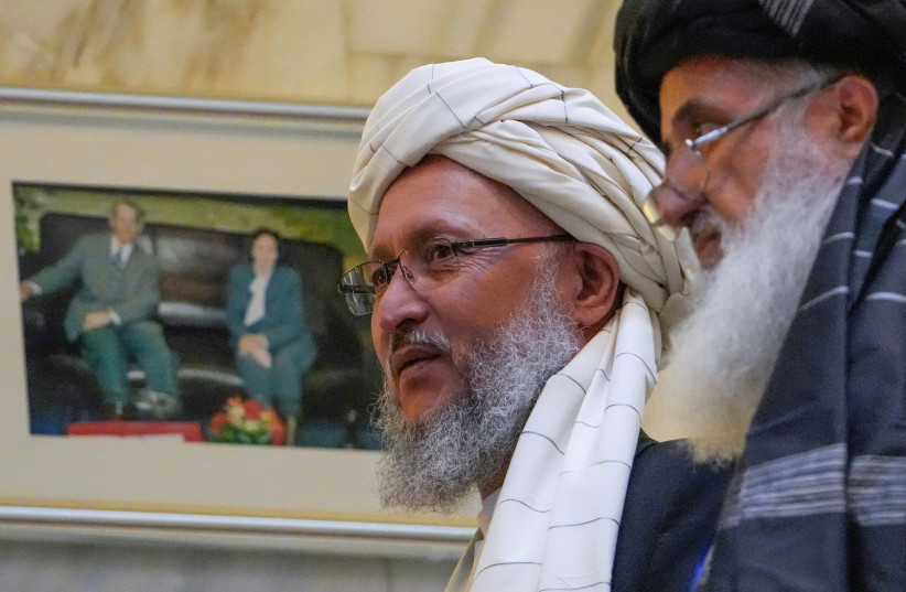  Head of the Taliban delegation Abdul Salam Hanafi attends international talks on Afghanistan in Moscow, Russia, October 20, 2021.  (photo credit: ALEXANDER ZEMLIANICHENKO/POOL VIA REUTERS)