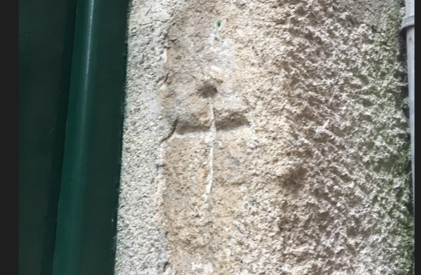  THIS symbol of a cross was carved into New Christians’ homes in Portugal to identify them.  (photo credit: David Kraus)