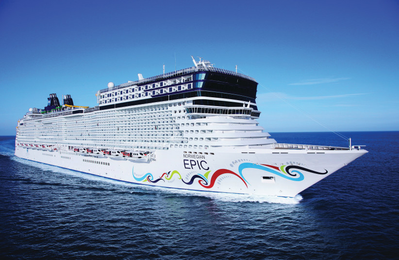 The ‘Norwegian Epic’ sailing along the high seas in all her glory. (photo credit: NORWEGIAN CRUISE LINE)