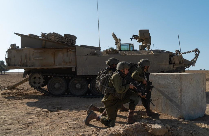  IDF soldiers drill war with Gaza in the Southern Storm drill. (credit: IDF SPOKESPERSON'S UNIT)