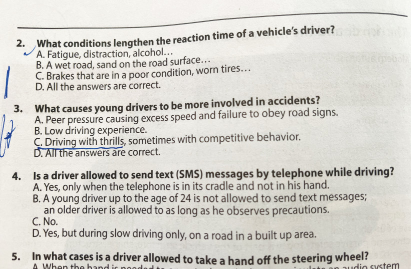  Questions on the Driver Safety Program (photo credit: Courtesy)
