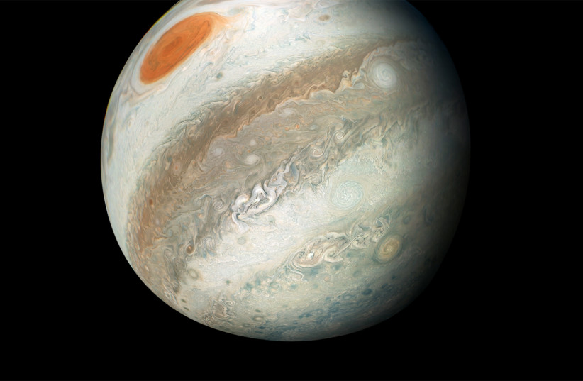  Jupiter’s Great Red Spot as captured by the JunoCam. (photo credit: NASA)