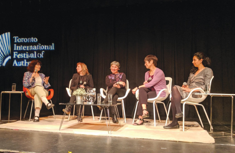  Nora Gold hosting and moderating a panel at an event sponsored by the Toronto International Festival of Authors (credit: Courtesy)