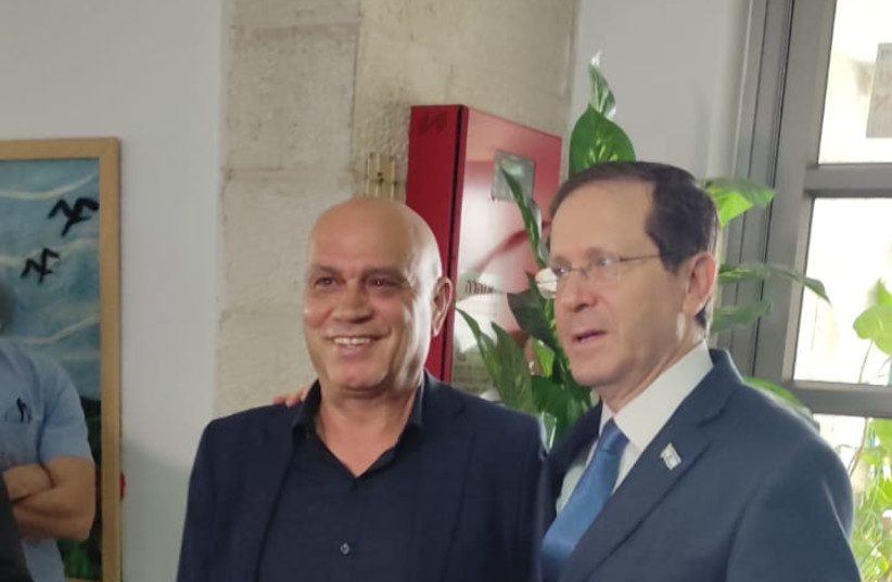  President Isaac Herzog with Meretz MK Isawi Frej, October 29, 2021.  (credit: Courtesy)