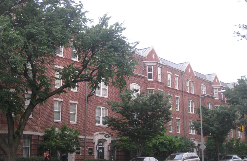 The Townhouse Row Greek residences at the George Washington University. (photo credit: Pjn1990/CC BY 3.0 https://creativecommons.org/licenses/by/3.0/VIA WIKIMEDIA COMMONS)