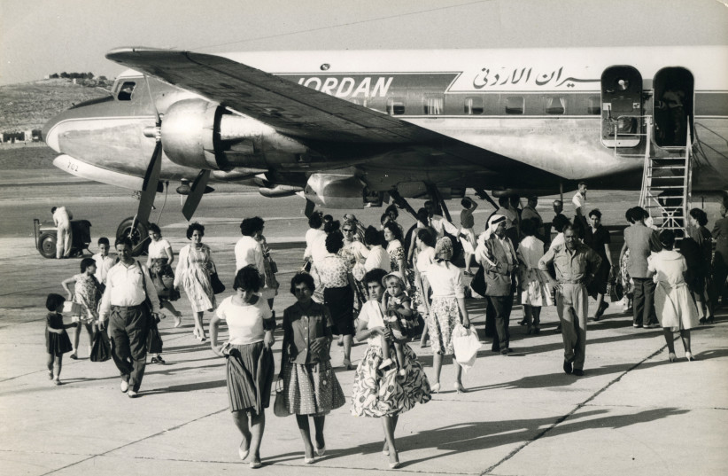  TRAVELERS AND pilgrims arrive at Jerusalem Airport, 1960s. (photo credit: Dr Mohammed Al-Qutob Family Archive)