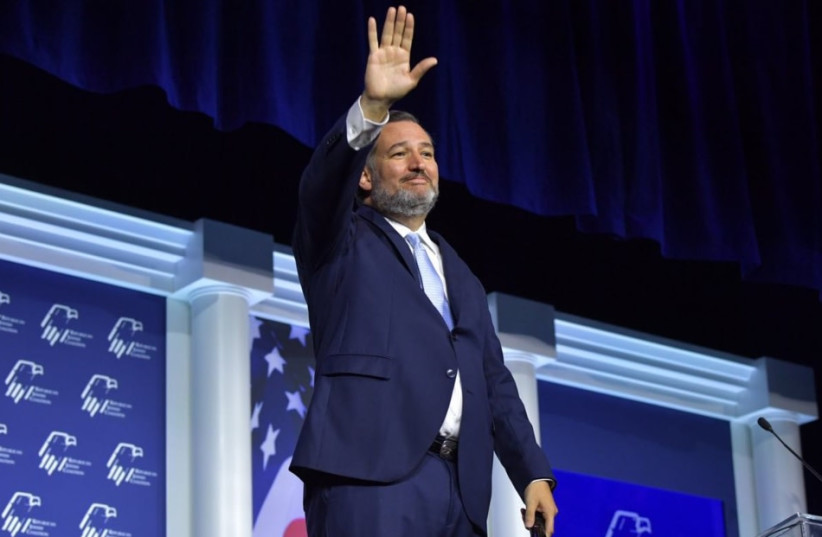 Sen. Ted Cruz, R-Texas, speaks at the Republican Jewish Coalition conference in Las Vegas, Nov. 5, 2021. (photo credit: Republican Jewish Coalition/JTA)