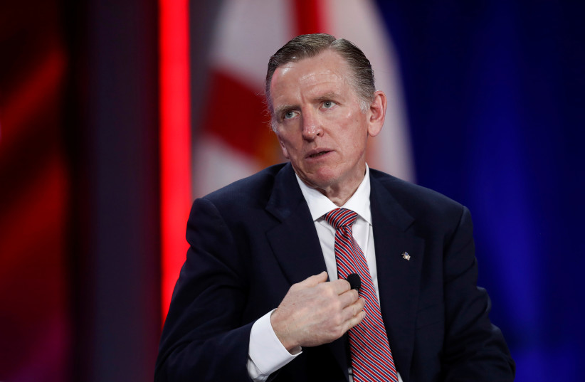 US Rep. Paul Gosar of Arizona speaks during a panel discussion at the Conservative Political Action Conference (CPAC) in Orlando, Florida, US. February 27, 2021. (photo credit: REUTERS/OCTAVIO JONES)