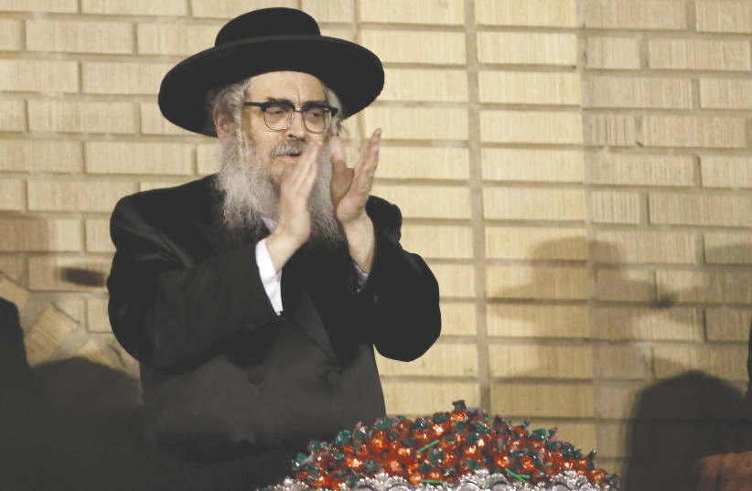 RABBI AARON TEITELBAUM, grand rebbe of the Satmar Hassidim, attends a celebration in the village of Kiryas Joel, New York, in 2016.  (credit: MIKE SEGAR / REUTERS)