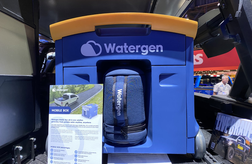 The Watergen Mobile Box is seen installed in a Ford vehicle. (photo credit: Courtesy)