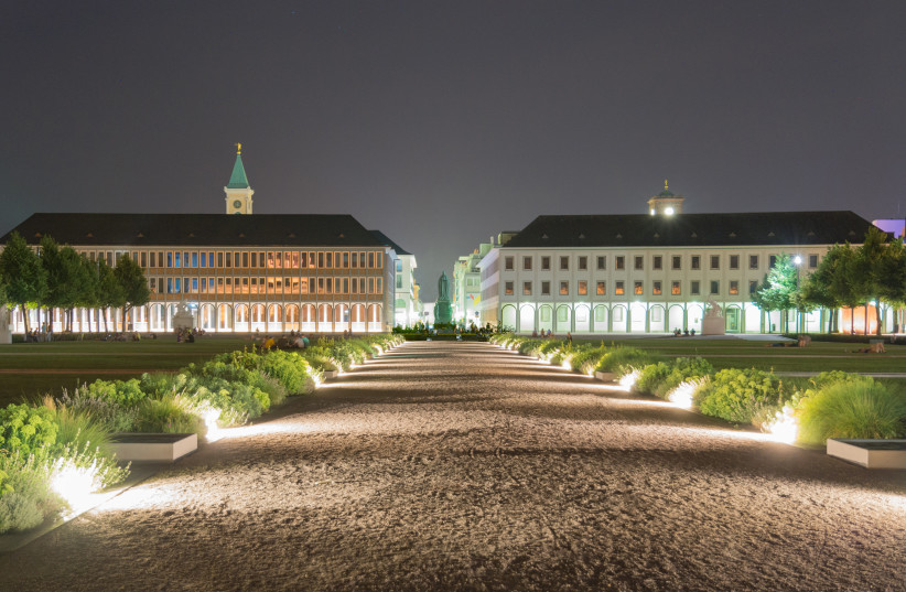  THE SCHLOSSPLATZ, at Karlsruhe – home of the Grand Duke of Baden. (photo credit: Wikimedia Commons)