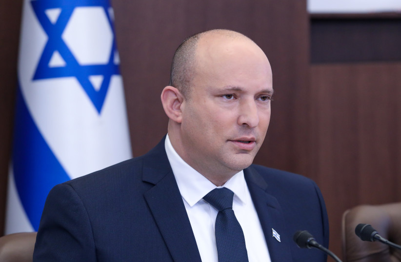 Prime Minister Naftali Bennett speaks at a cabinet meeting on November 14, 2021 (photo credit: MARC ISRAEL SELLEM/POOL)