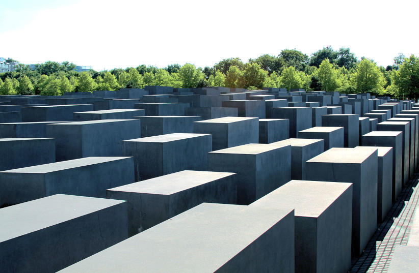  The Berlin Holocaust Memorial, officially named the Monument to the Murdered Jews in Europe. (photo credit: VIA WIKIMEDIA COMMONS)