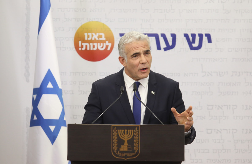  Foreign Minister Yair Lapid at the Knesset, November 15, 2021. (photo credit: MARC ISRAEL SELLEM/THE JERUSALEM POST)