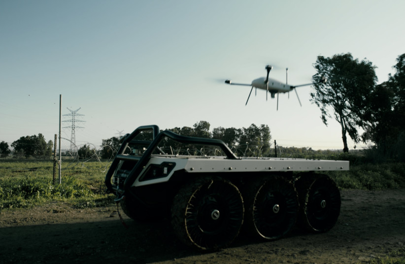  Elbit's new Rook Unmanned Ground Vehicle being used as a drone platform. (credit: ELBIT)
