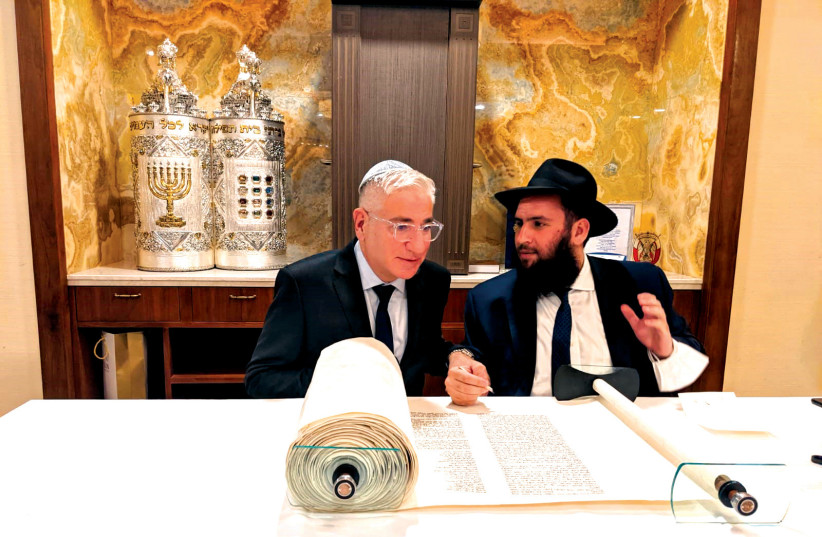  AMBASSADOR AMIR HAYEK with UAE Rabbi Levi Duchman.  (credit: Courtesy JewishUAE)