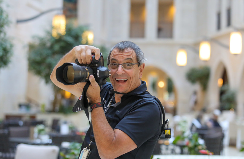  Matty Stern with his trusted camera, photographed at Jerusalem's Waldorf Astoria (photo credit: MARC ISRAEL SELLEM)