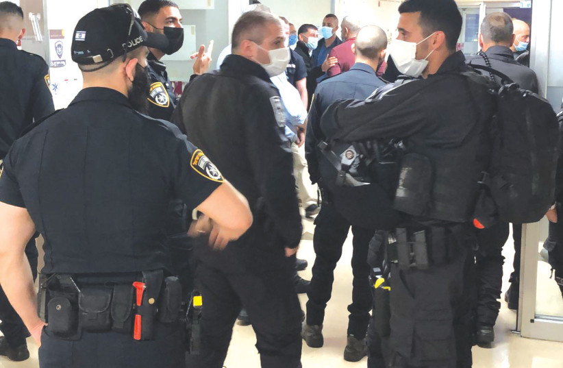  POLICE AT Rambam Health Care Campus in Haifa. (photo credit: RAMBAM HEALTH CARE CAMPUS)