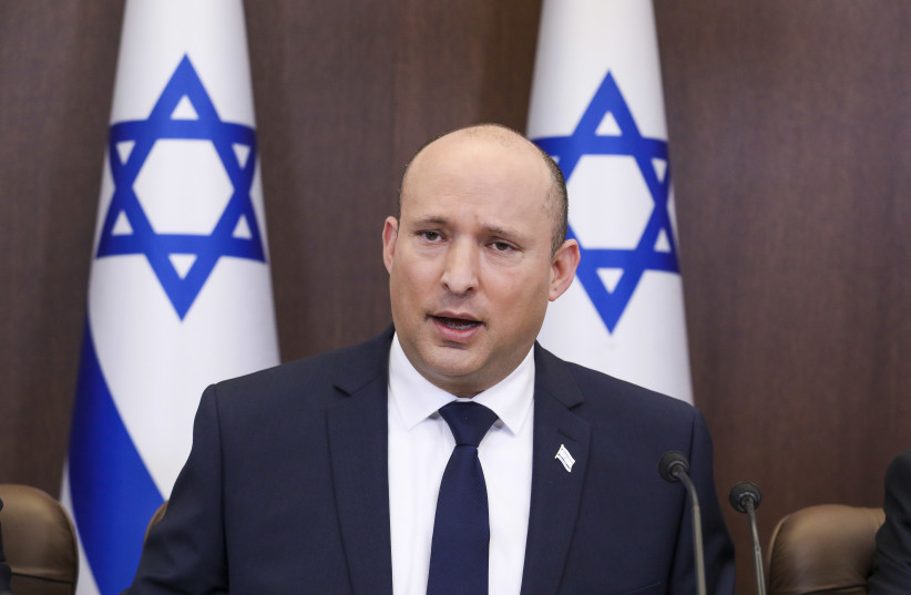  Prime Minister Naftali Bennett at the cabinet meeting, November 21, 2021. (credit: MARC ISRAEL SELLEM/THE JERUSALEM POST)