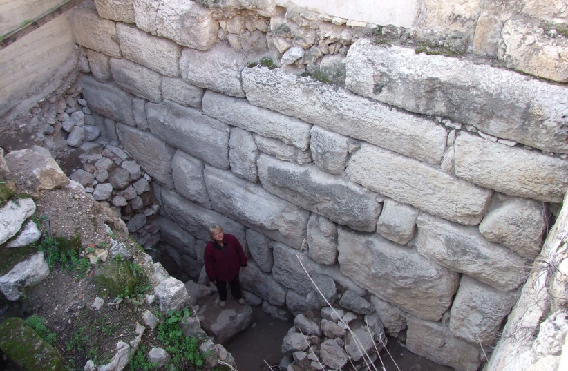  Massive ashlar construction in the Ophel excavations in Jerusalem. (credit: Courtesy of Eilat Mazar)