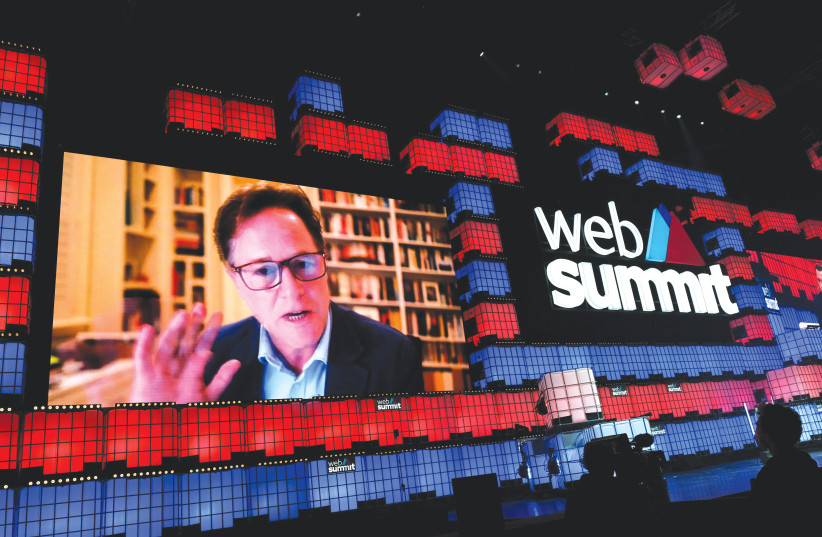  NICK CLEGG, VP of Global Affairs & Communications at Meta, participates remotely in the Web Summit, Europe’s largest technology conference, in Lisbon earlier this month. (photo credit: PEDRO NUNES/REUTERS)