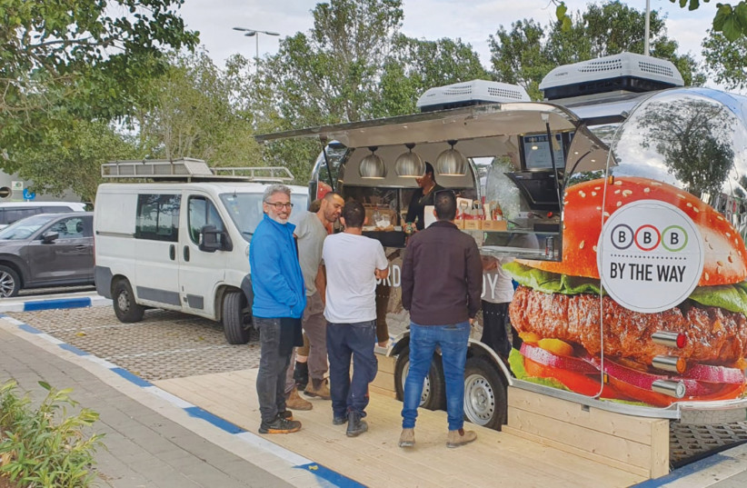  ONE OF the By the Way food trucks from the BBB hamburger chain.  (photo credit: ILAN PINHAS)