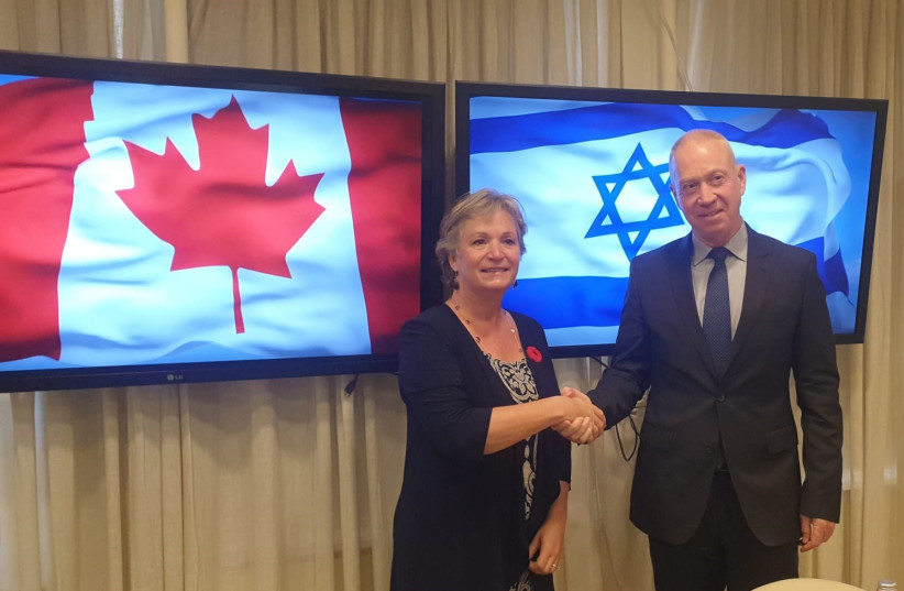  WITH MK Yoav Gallant, head  of the Israel-Canada Interparliamentary Friendship  Group.  (credit: CANADIAN EMBASSY)