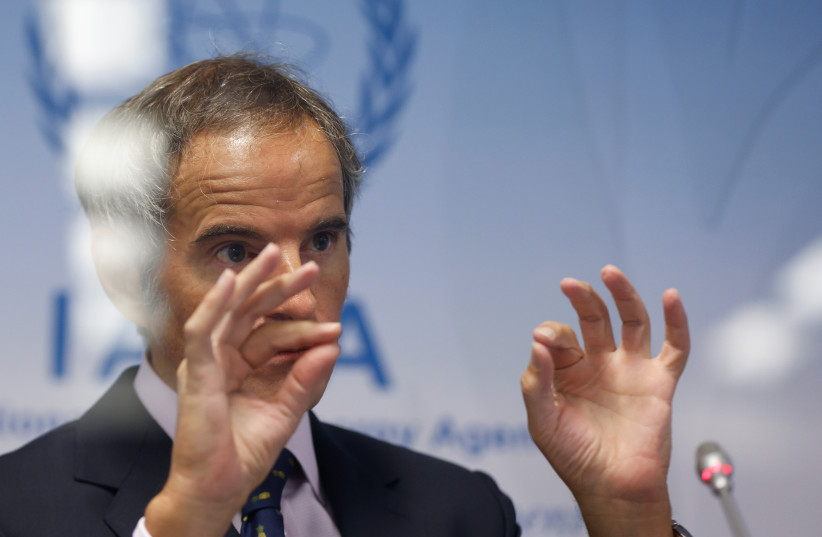  International Atomic Energy Agency Director General Rafael Grossi gestures during a news conference at an IAEA board of governors meeting in Vienna, Austria, September 13, 2021. (credit: REUTERS/LEONHARD FOEGER)