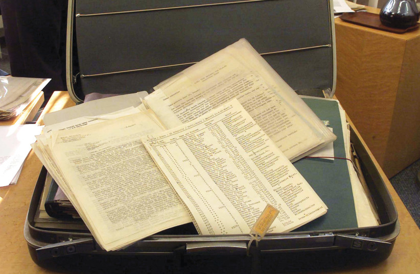  A SUITCASE belonging to Oskar  Schindler with the original  copy of his life-giving list. The  author’s father claimed a family  connection to the famous Jew-rescuer.  (photo credit: REUTERS)