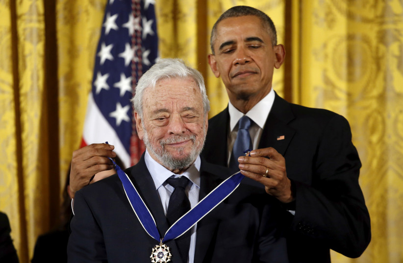  US President Barack Obama presents the Presidential Medal of Freedom to composer and lyricist Stephen Sondheim. (credit: REUTERS)