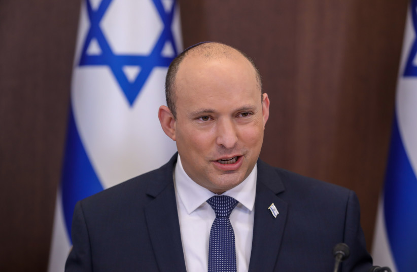   Prime Minister Naftali Bennett at the cabinet meeting, November 28, 2021.  (credit: MARC ISRAEL SELLEM/THE JERUSALEM POST)