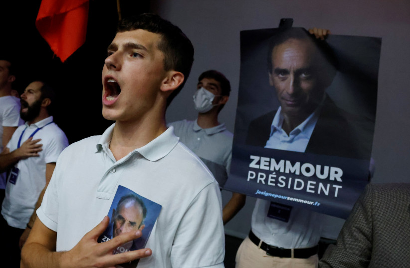  Supporters of French far-right commentator Eric Zemmour attend a meeting in Beziers, France, October 16, 2021 (credit: ERIC GAILLARD/REUTERS)