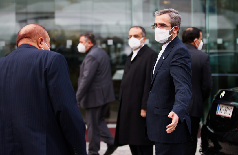  Iran's chief nuclear negotiator Ali Bagheri Kani arrives for a meeting of the Joint Comprehensive Plan of Action (JCPOA) in Vienna, Austria, November 29, 2021. (photo credit: REUTERS/LISI NIESNER)