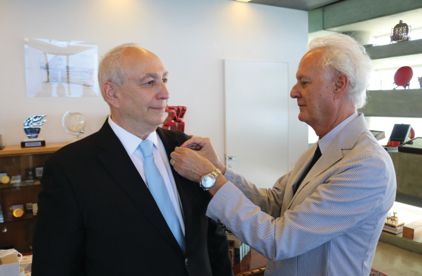  ORDER OF MERIT of the Italian Republic is awarded to Chemi Peres, chairman of the Peres Center for Peace and Innovation. (credit: CHEN SHENHAV)