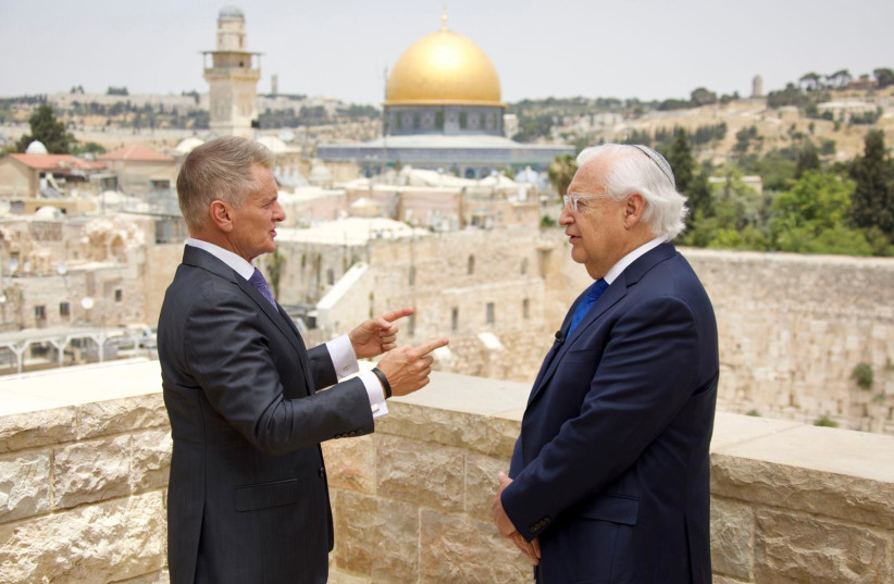 (L-R) TBN President Matt Crouch and David Friedman in Jerusalem (photo credit: CAYLAN CROUCH)