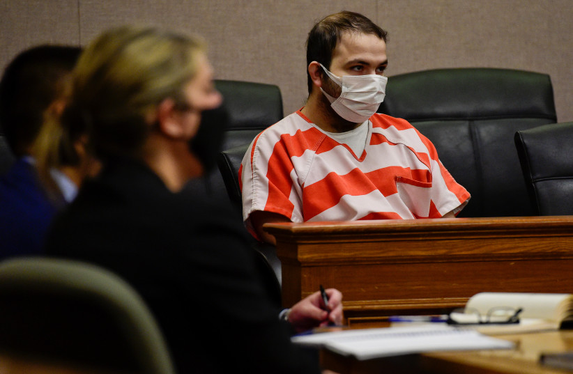 Ahmad Al Aliwi Alissa, suspect of the King Soopers grocery store shooting, appears in a Boulder County District courtroom at the Boulder County Justice Center in Boulder, Colorado, US, May 25, 2021. (photo credit: MATTHEW JONAS/BOULDER DAILY CAMERA/HANDOUT VIA REUTERS)